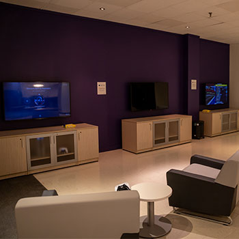 Games systems and lounge chairs in L1 Lounge