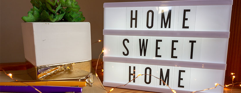 home sweet home light-up sign