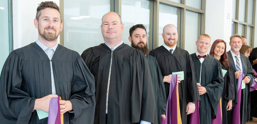 Graduates waiting in lineup