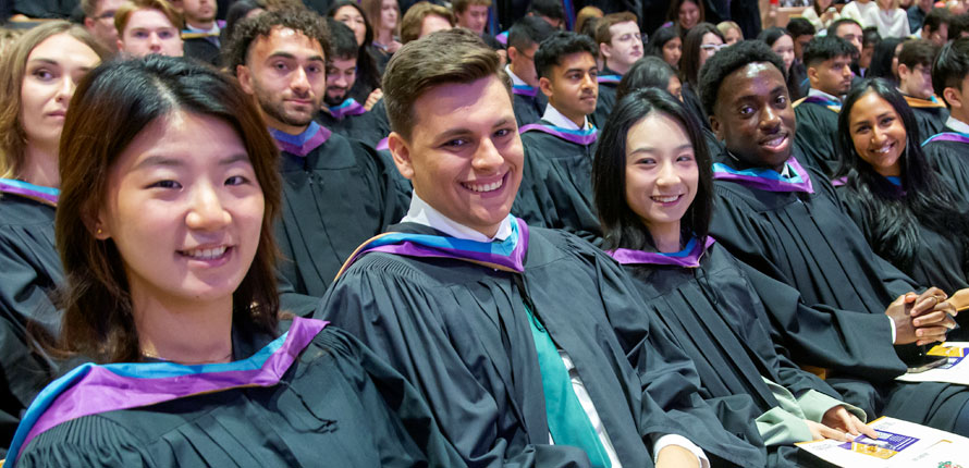 business students during ceremony