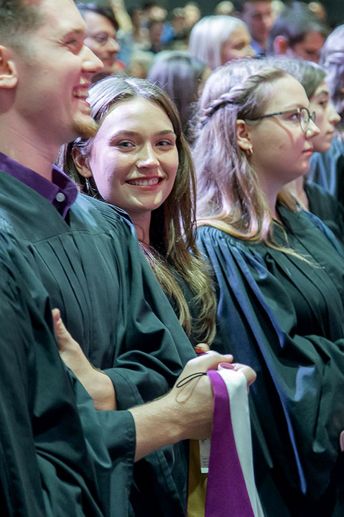 grads during the ceremony
