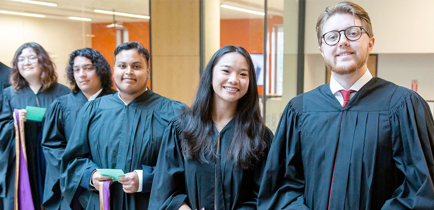 Science graduates before ceremony