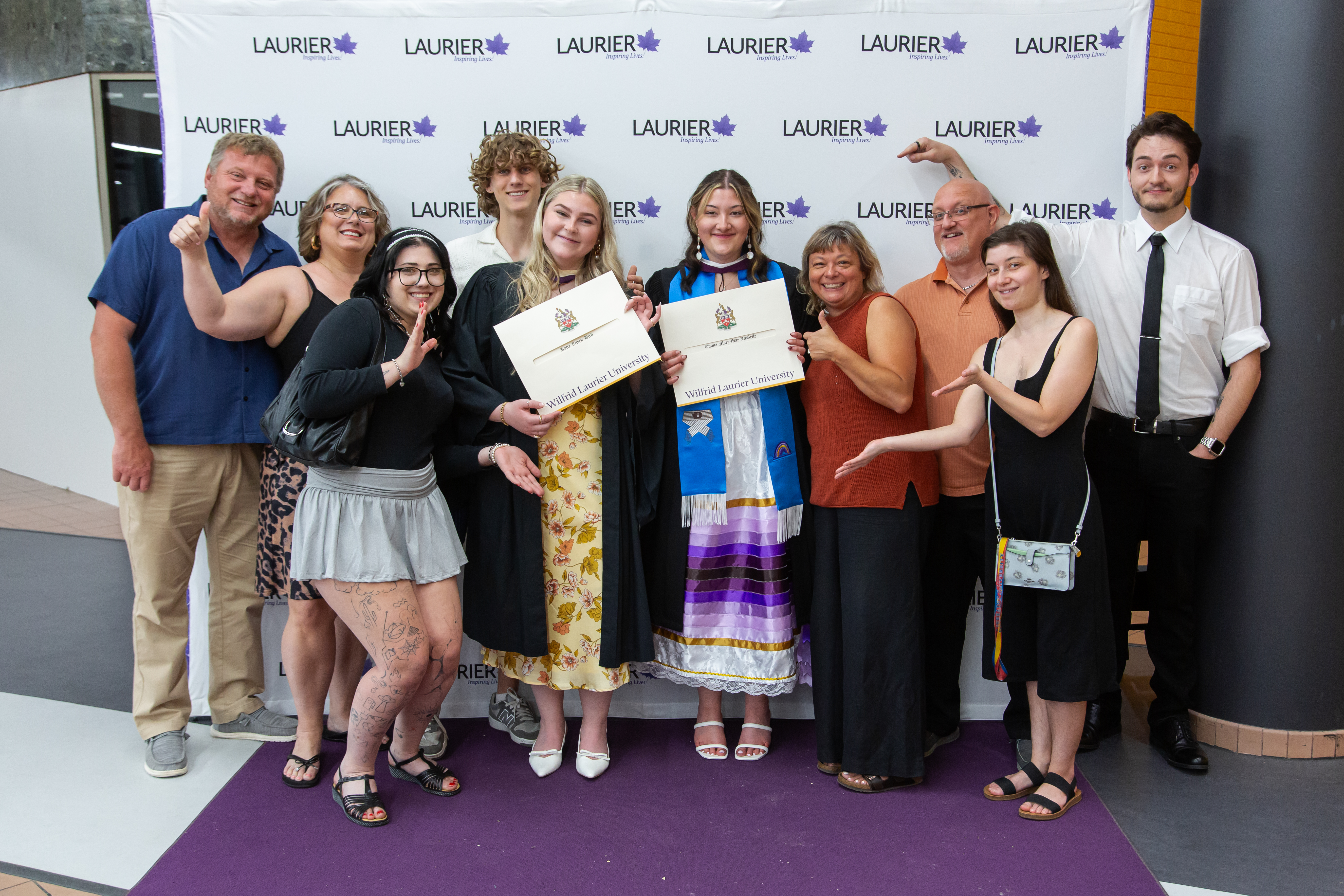 Graduates and families celebrating