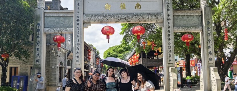 Four Laurier students in China participating in the Summer Leadership Experience in China program.