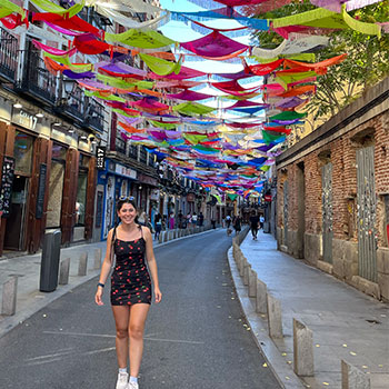 Maya Khemlin in an alley. 