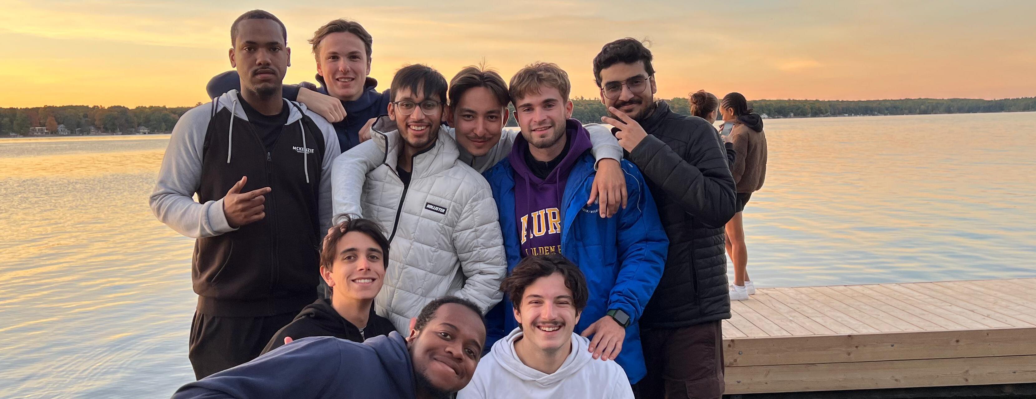 group of exchange students standing together