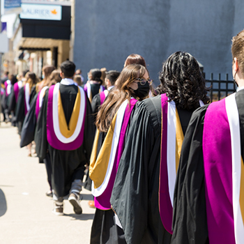 Laurier graduates in gowns
