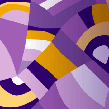 Abstract art with various Laurier colours including purple, gold and white
