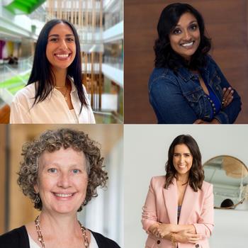 Clockwise from top left: Marissa Vettoretti of EarthSuds; Priyanka Lloyd of Green Economy Canada; Carrine Chambers-Saini of Diva International; and Laurier's Alison Blay-Palmer.