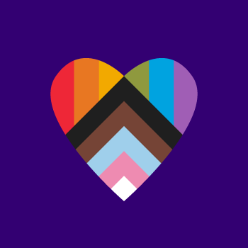 Heart with multiple colours for pride month
