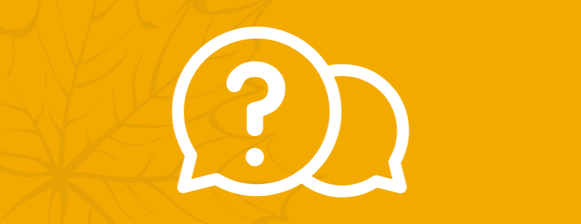 Question though bubbles on yellow Laurier background 