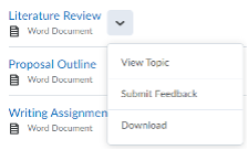 context menu
