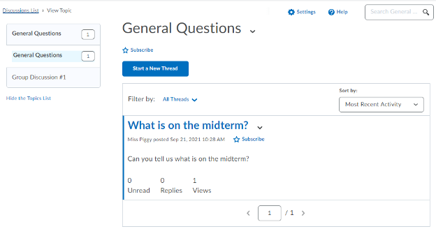 Existing discussion thread