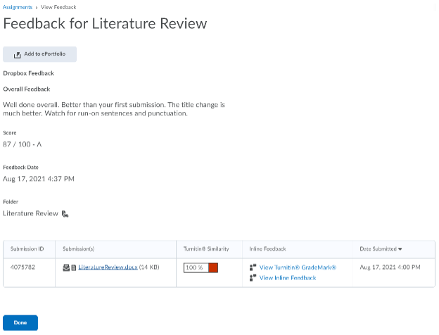 Feedback in Dropbox