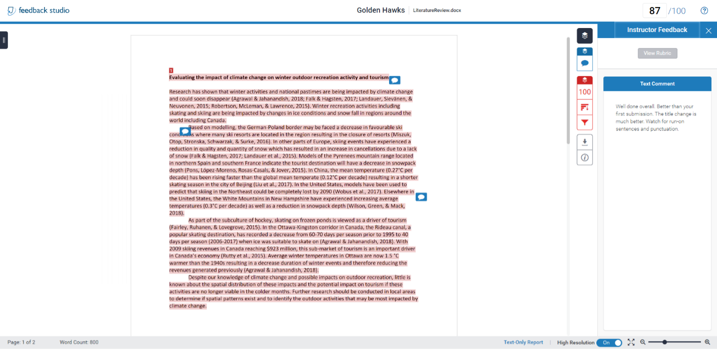 Turnitin feedback studio