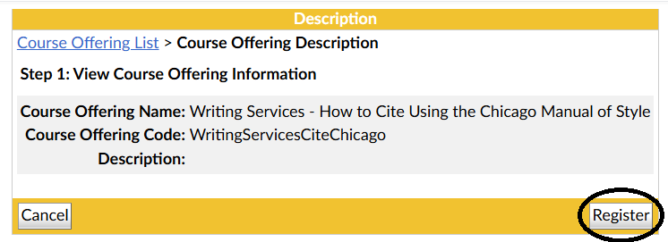 course offering information