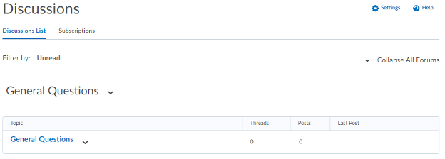 discussion topics in MyLS