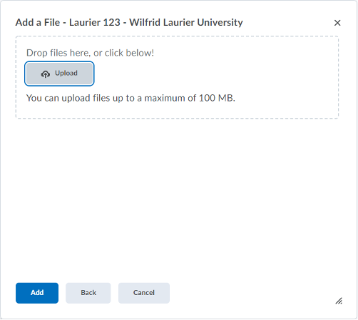 upload button
