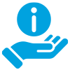 Hand with info icon