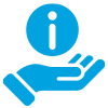 hand with info icon