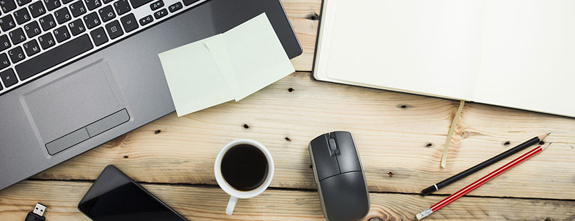 Office supplies on a desk