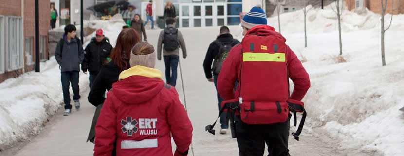 ERT students walking in quad
