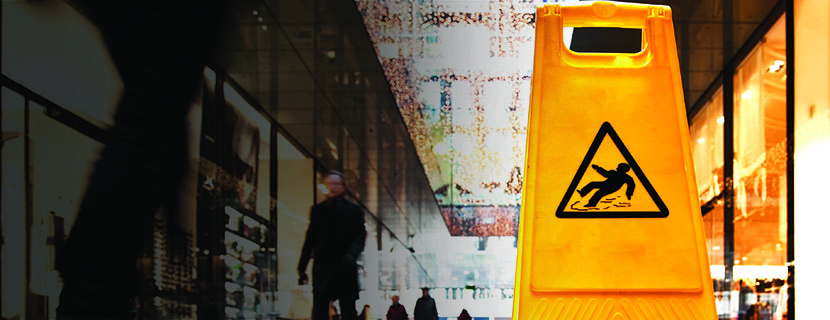 walkway with caution sign