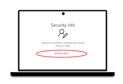Security info tile with update info link
