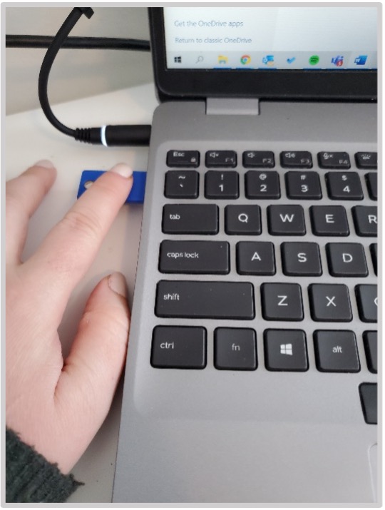 Index finger on security key