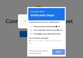 Example of a ClickFix cyber attack, including instructions for the user to prove they are not a robot through a series of keyboard commands
