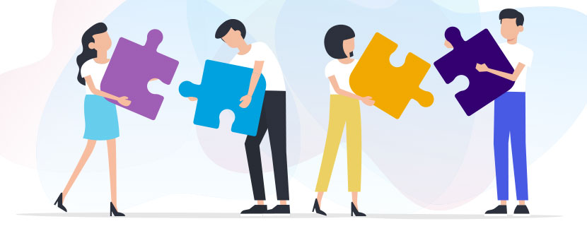 figures holding puzzle pieces graphic