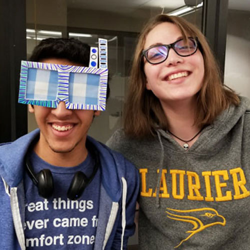 Makerspace students with projects