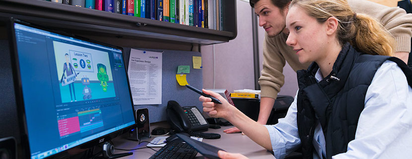 Student uses Wacom tablet