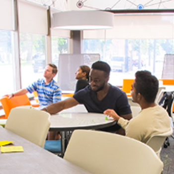 Students working in the StartUp Lab in Brantford