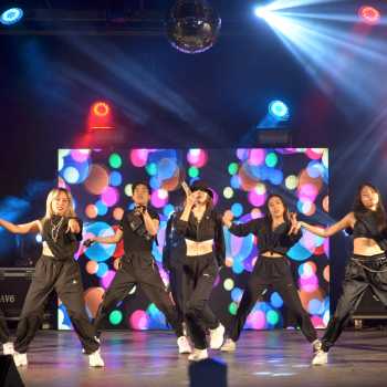 k-pop dance crew performing
