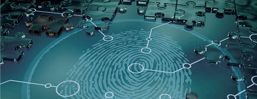 abstract forensic image with fingerprint