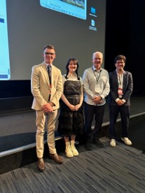 Kyle Arndt with CEA President (incoming) Paul Beaudry and fellow undergraduate paper and poster prize winners Amy Wheeler and Luigi Vicencio (both from UBC). 