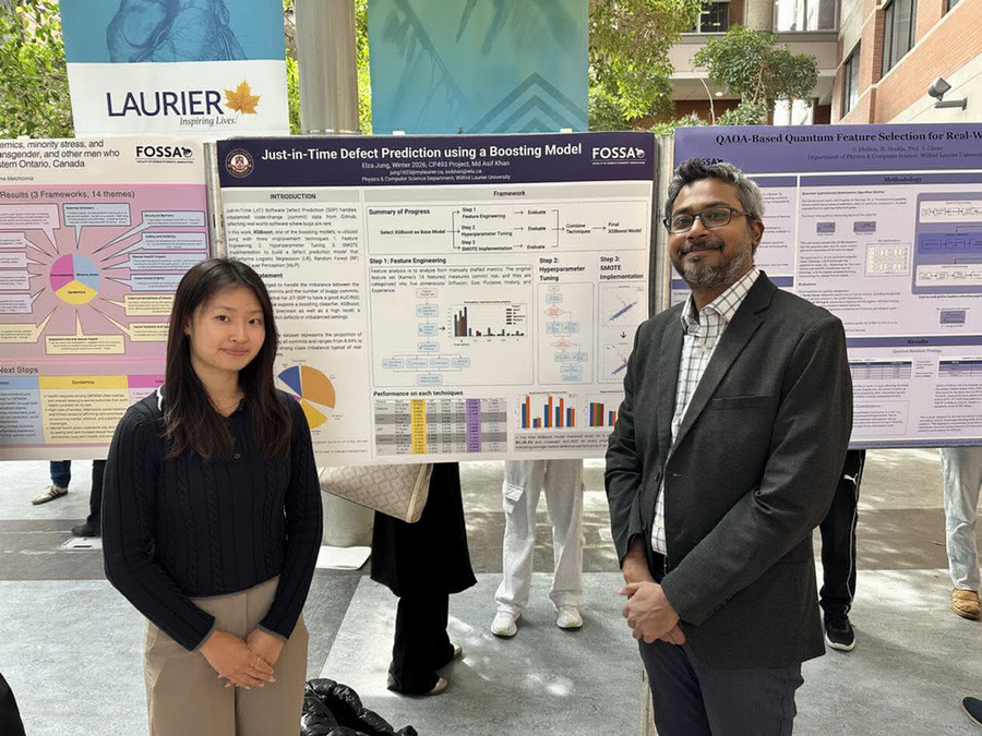 CS student Elza Jung presented her project “Just-in-Time Defect Prediction Using Cost-Efficient Boosting Models” at the 39th Canadian Conference on Artificial Intelligence, under the supervision of Prof. Md Asif Khan. The project was recognized for its practical contribution to software engineering and machine learning, focusing on how defect-prone code changes can be detected earlier in the software development process.   By demonstrating that a carefully tuned XGBoost model with engineered features and imbalance-aware sampling can improve defect detection while remaining computationally efficient, the work highlights a promising alternative to more costly deep-learning approaches. The study shows strong potential for helping software teams improve code quality, reduce review effort, and identify risky commits before they affect production systems. Congratulations, Elza!   Her initial f