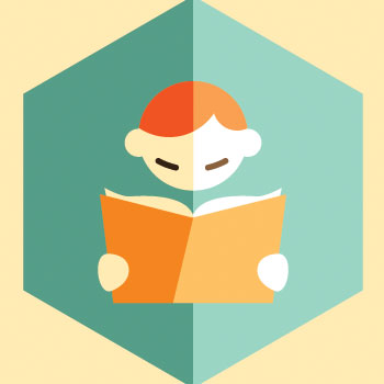 student reading book icon