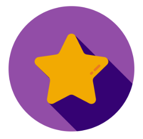 Yellow start on purple background