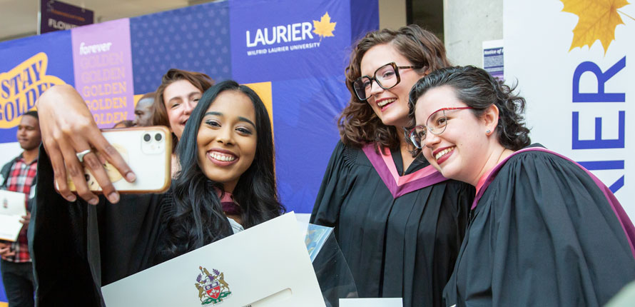 music graduates taking a selfie