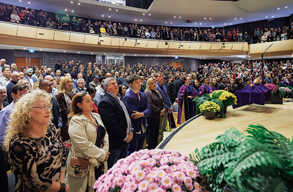 Convocation guests in Lazaridis Hall auditorium