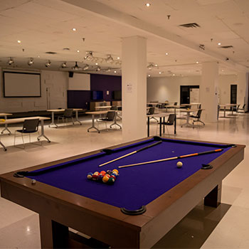 Pool table in L1 lounge