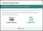 submit assignment popup in gradescope