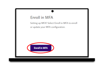 Enroll in MFA button