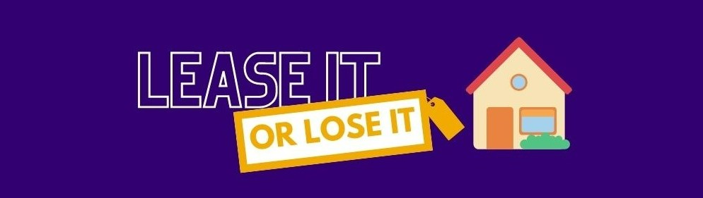 Lease It or Lose It logo with a graphic of a house. 