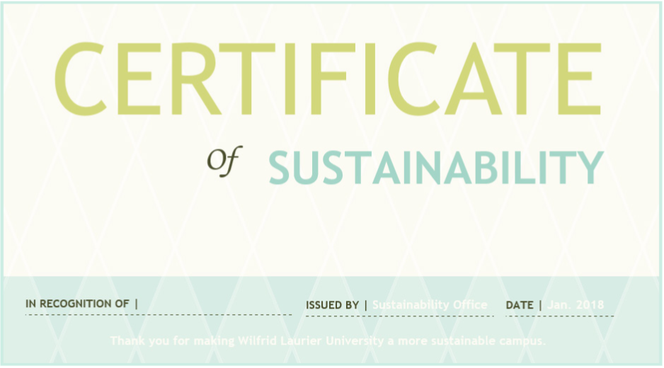 Certificate of Sustainability