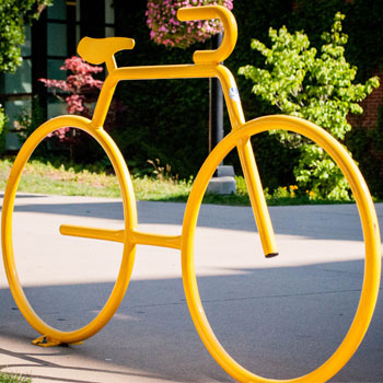 yellow bike rack