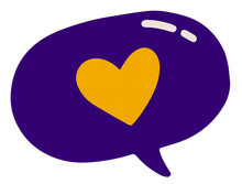 Speech bubble with heart