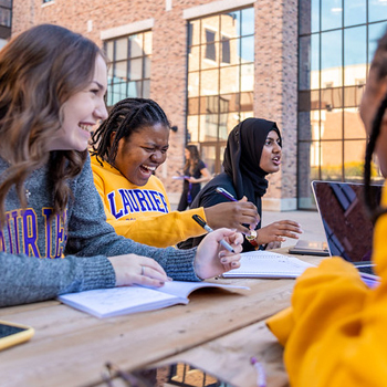Students studying outside